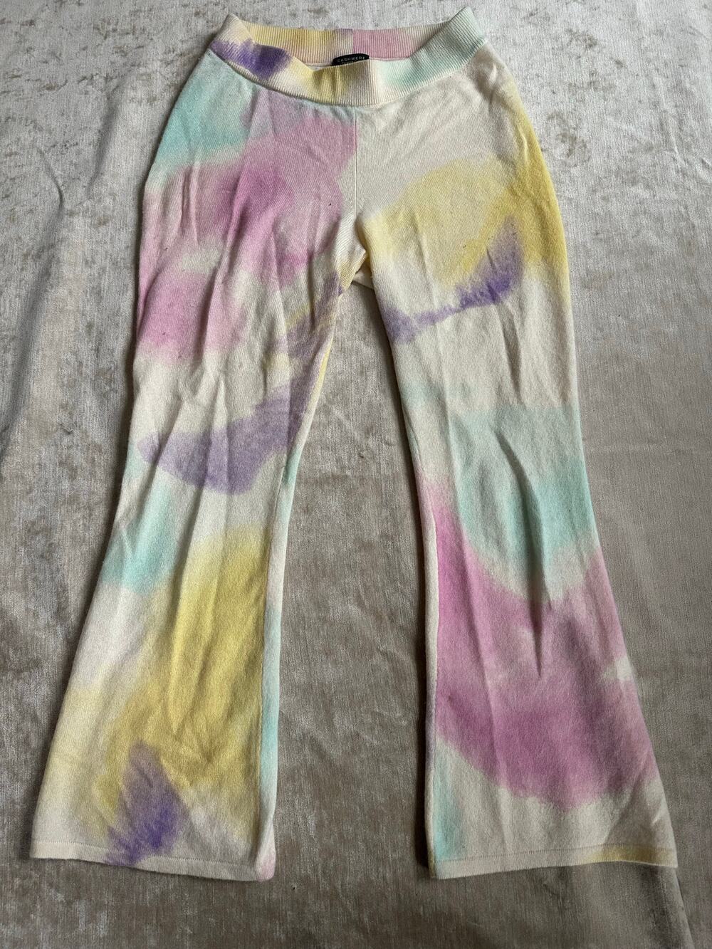 Cashmere Pull On Pants Sugar Rush Bianca Crema flare tie dye charter club lounge